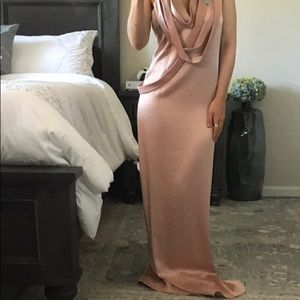 HALSTON drape slip gown